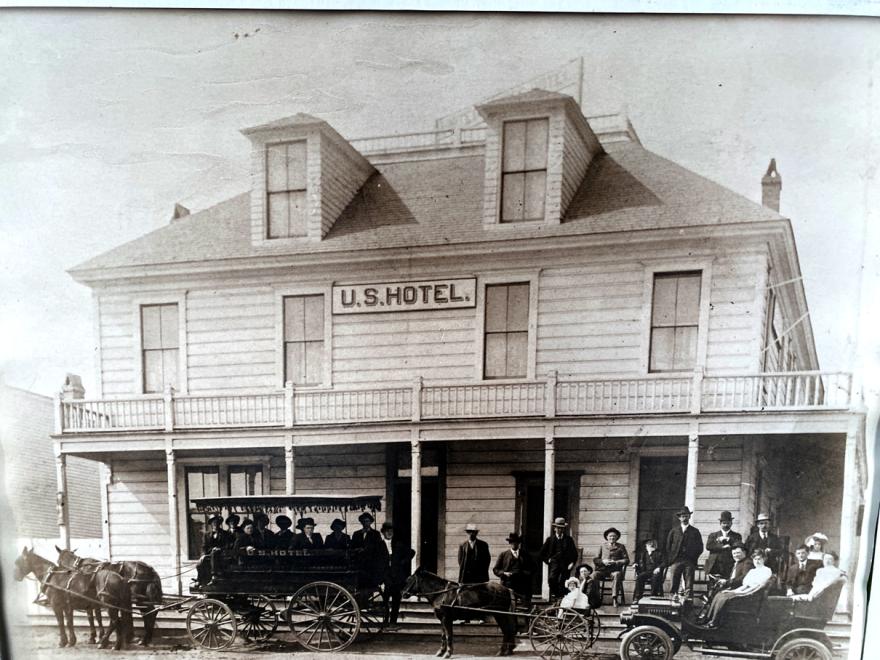 Old time photo of hotel