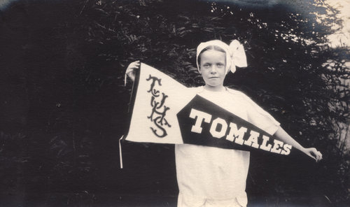 Girl with pennant